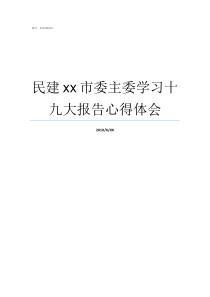 民建xx市委主委学习十九大报告心得体会