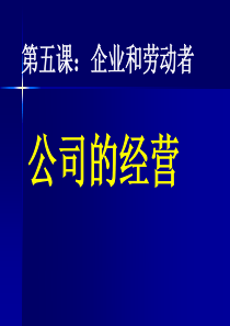 第五课企业的经营