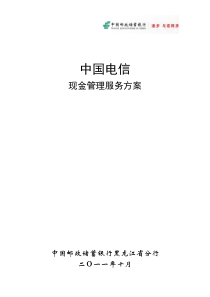 中国电信现金管理服务方案