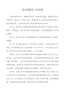 党支部报告工作制度