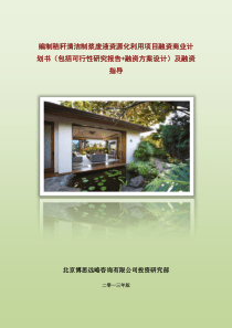 编制秸秆清洁制浆废液资源化利用项目融资商业计划书(包括可行性研究报告+融资方案设计)及融资指导