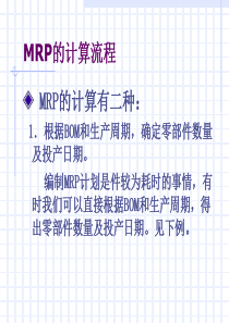 物流工程――MRP计算