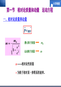 最好的大学物理课件-相对论质量和动量--运动方程