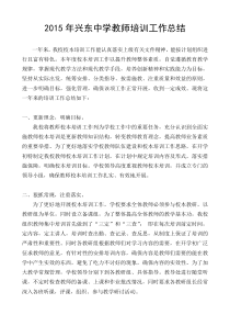 2015学校教师培训工作总结2