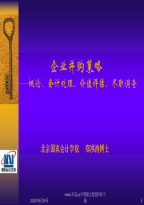 企业并购策略--概论、会计处理、价值评估、尽职调查