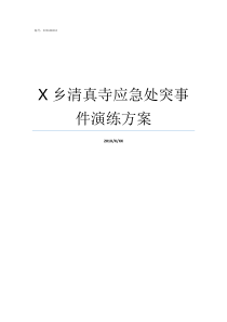 X乡清真寺应急处突事件演练方案