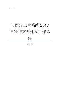 市医疗卫生系统2017年精神文明建设工作总结