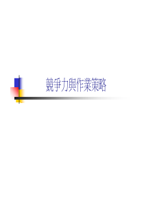 竞争力与作业策略