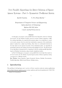 New Parallel Algorithms for Direct Solution of Spa