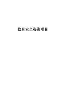 信息安全咨询项目