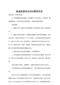 隧道资料整理范本
