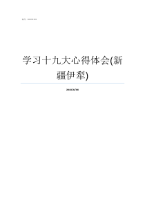学习十九大心得体会新疆伊犁