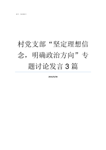 村党支部坚定理想信念明确政治方向专题讨论发言3篇党支部半年鉴定