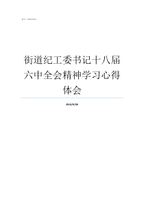 街道纪工委书记十八届六中全会精神学习心得体会