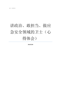 讲政治敢担当做应急安全领域的卫士心得体会讲政治敢担当创一流