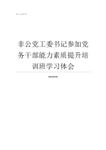 非公党工委书记参加党务干部能力素质提升培训班学习体会非公企业党工委书记