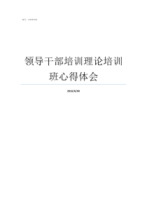 领导干部培训理论培训班心得体会领导干部理论文章