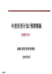 实用的年度经营计划预算模版