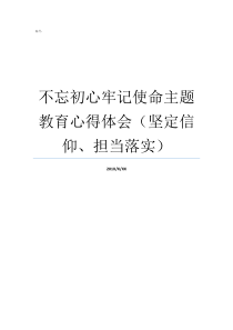 不忘初心牢记使命主题教育心得体会坚定信仰担当落实