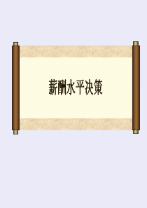薪酬管理---第三章---薪酬水平决策