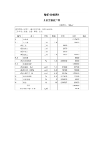 土石方开挖单价明细