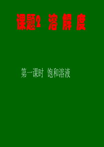2014人教版九年级下册化学课题2溶解度ppt