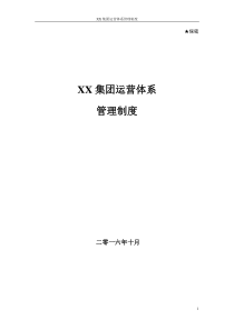 XX集团运营体系管理制度--下发版