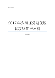 2017年乡镇抓党建促脱贫攻坚汇报材料乡镇党建