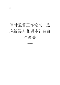 审计监督工作论文适应新常态nbsp推进审计监督全覆盖审计监督范围