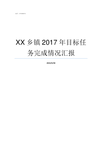 XX乡镇2017年目标任务完成情况汇报