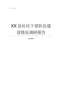 XX县社区干部队伍建设情况调研报告