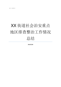 XX街道社会治安重点地区排查整治工作情况总结社会治安重点整治