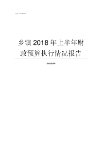 乡镇2018年上半年财政预算执行情况报告
