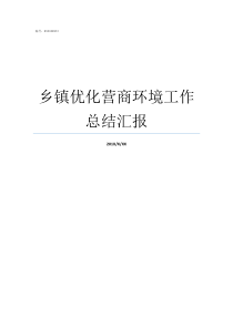 乡镇优化营商环境工作总结汇报放管服改革优化营商环境
