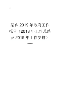 某乡2019年政府工作报告2018年工作总结及2019年工作安排