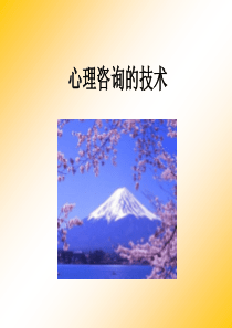 心理咨询中的技能-倾听和影响技术