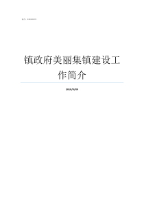 镇政府美丽集镇建设工作简介镇政府临时工
