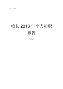 镇长2018年个人述职报告