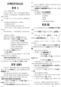 初中物理各章节知识点总结(八年级下)