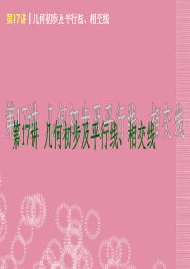 (新课标)2014届中考数学查漏补缺第一轮基础复习 第17讲 几何初步及平行线、相交线课件 北师大版