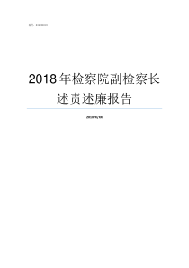 2018年检察院副检察长述责述廉报告2019年检察院书记员