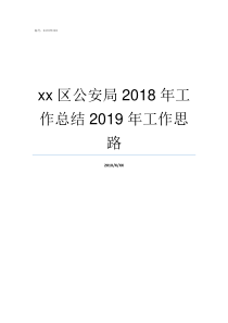 xx区公安局2018年工作总结2019年工作思路网上公安局