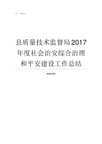 县质量技术监督局2017年度社会治安综合治理和平安建设工作总结县质量技术监督局