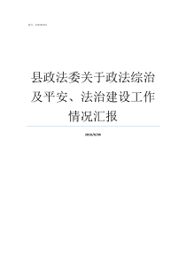 县政法委关于政法综治及平安法治建设工作情况汇报
