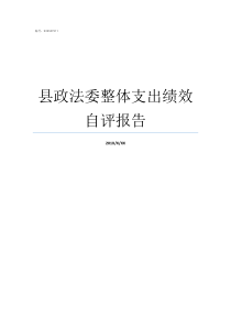 县政法委整体支出绩效自评报告整体支出绩效情况