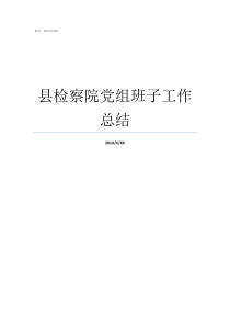 县检察院党组班子工作总结武六市检察院党组班子成员