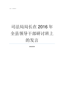 司法局局长在2016年全县领导干部研讨班上的发言