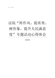 法院转作风提质效树形象提升人民满意度专题活动心得体会提升质效转作风