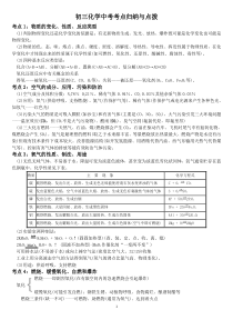 初三化学中考考点归纳与点拨