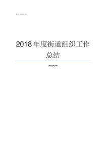 2018年度街道组织工作总结2019年度